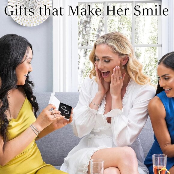 Betty 18K White Gold Plated Freshwater Pearl Earrings with Crystals, Beautiful C - Picture 7 of 9